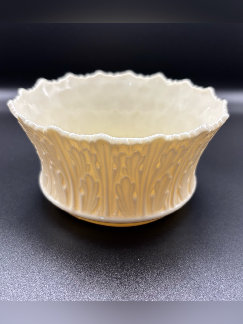 Vintage Lenox Woodland Collection Small Bowl - Ivory Fine China Scalloped Rim 5"